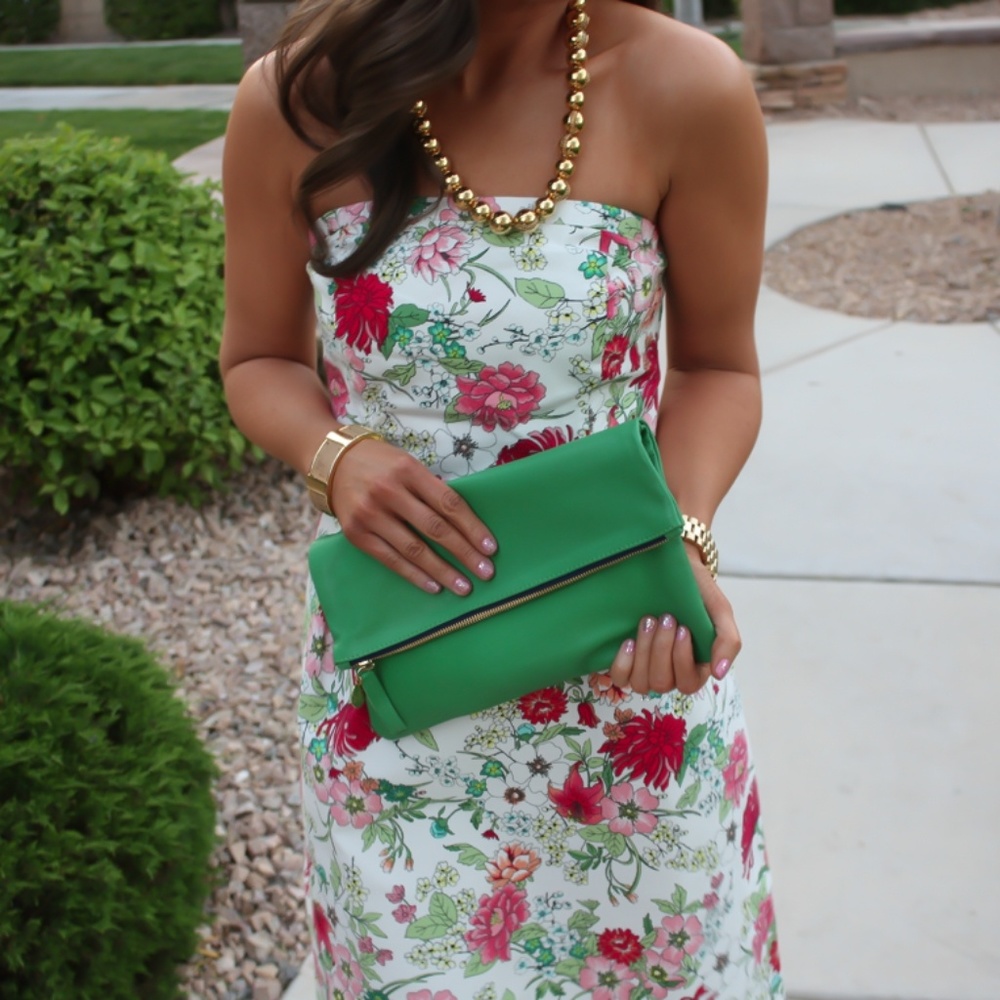OLD NAVY STRAPLESS FLORAL WHITE DRESS - Picture 2 of 8
